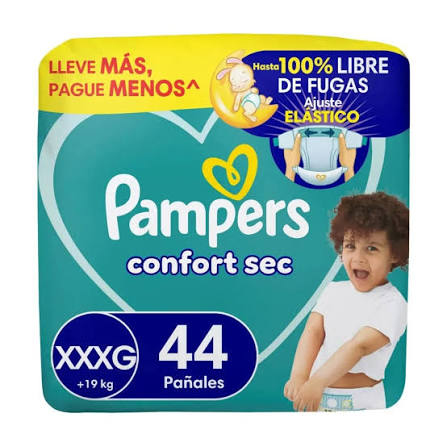 Pampers confort sec XXXG x 44 unid.